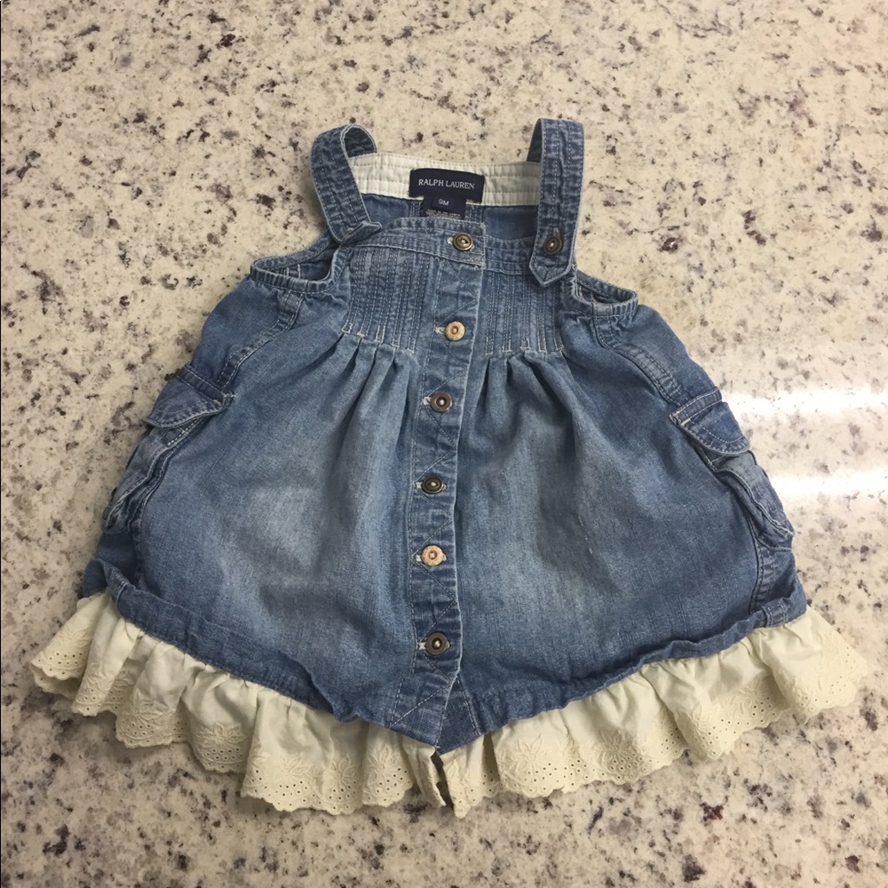 Ralph Lauren Infant Girl Overall Dress Size 9m